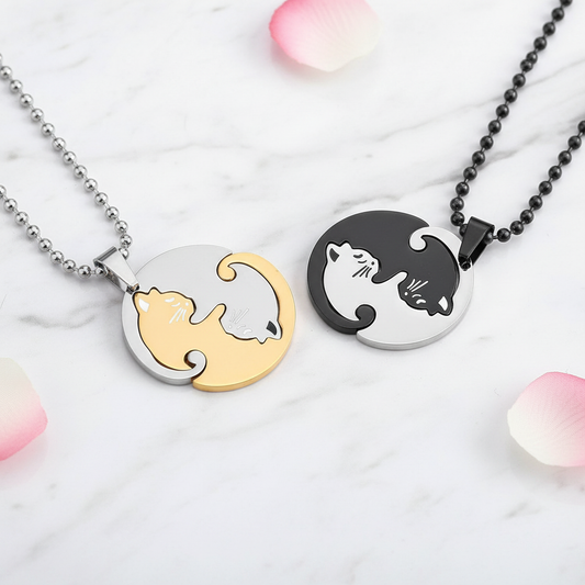 Cat Couple Necklace Set Adorable Romantic Product