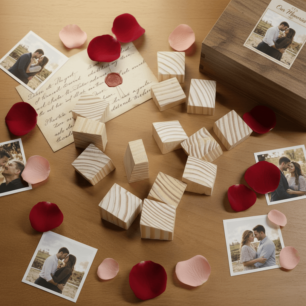 Wooden block wall art geometric pattern design