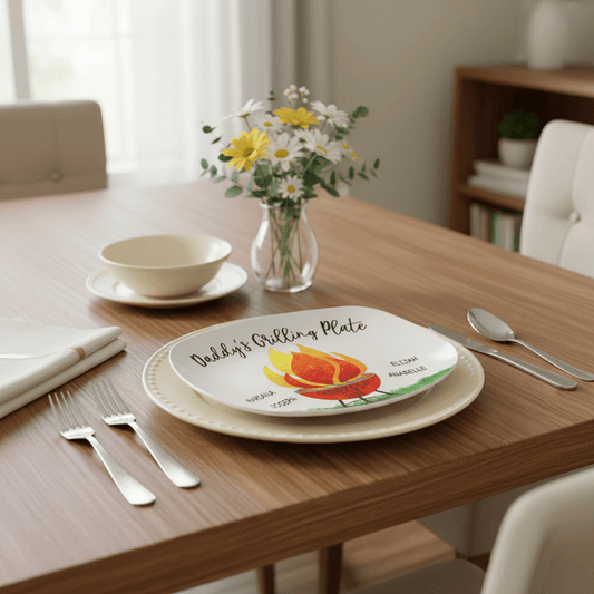 Custom Ceramic Dinner Plate | Personalized Photo Plate | Sweet Family Gift