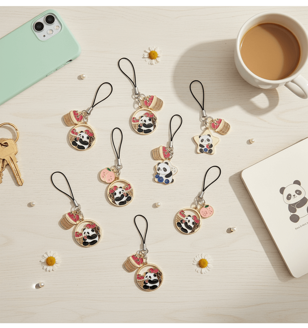 Panda charm set 12 cute styles kawaii accessories