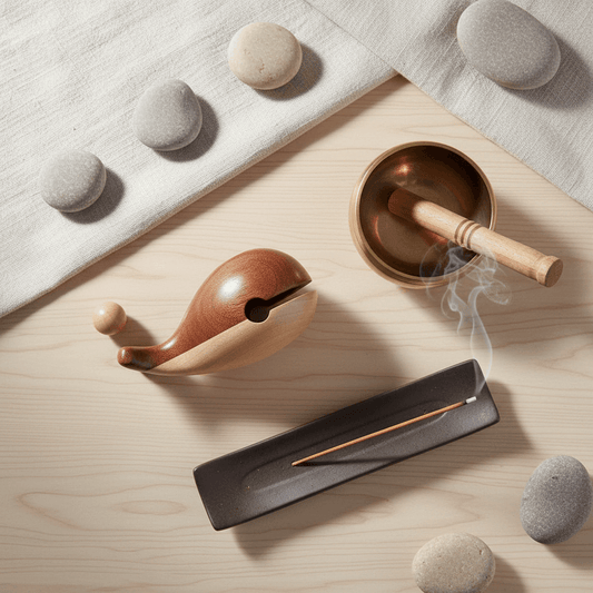 Wooden Whale Percussion Block | Meditation & Stress Relief Desk Toy | Calming Sound Instrument
