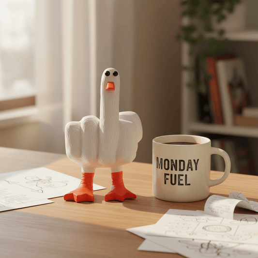 Grumpy Octopus Desk Figurine | Funny Nope-topus Office Decor | Sarcastic Desk Toy