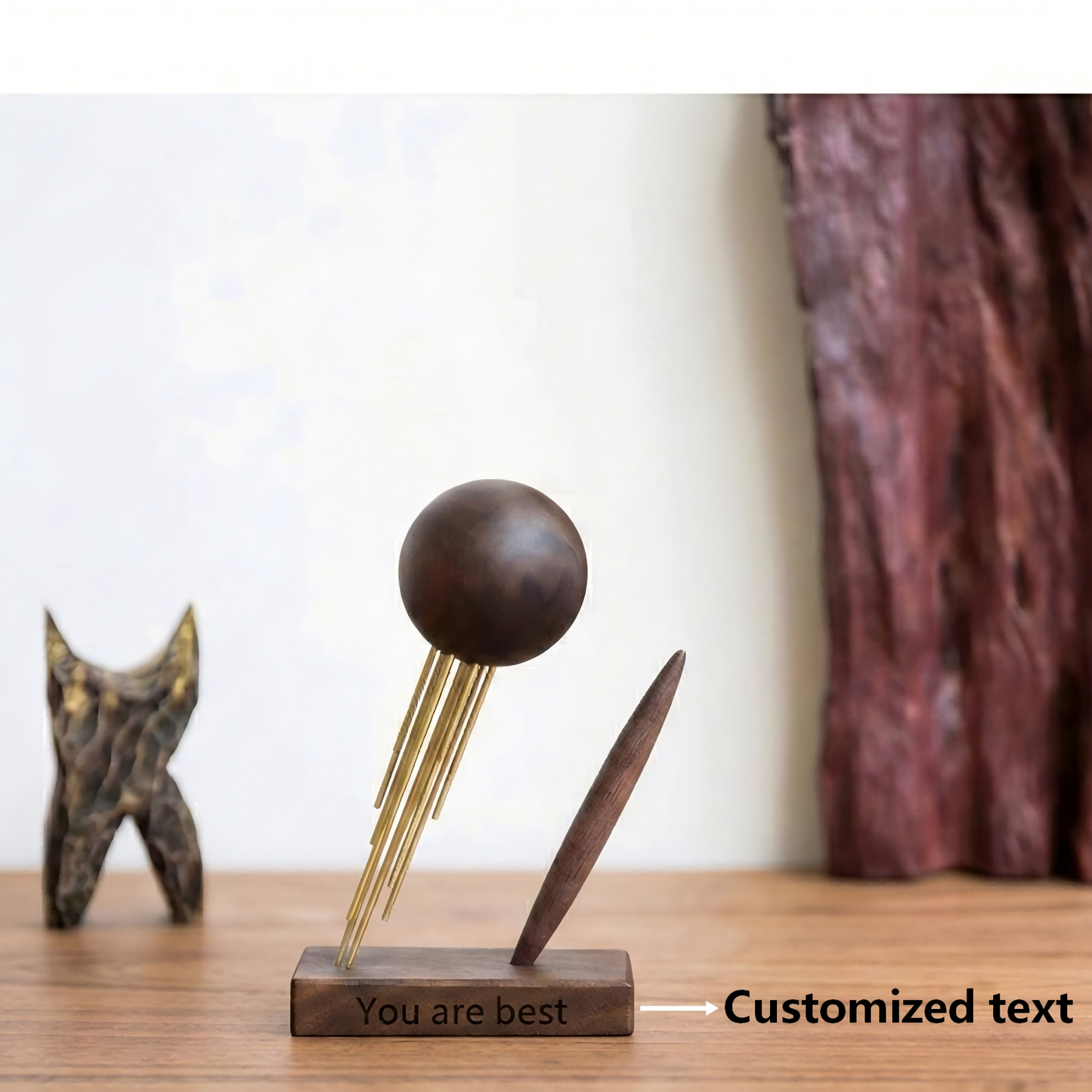 Planet Eternal Pen Desktop Ornament - handcrafted wood, custom engraving, custom printing