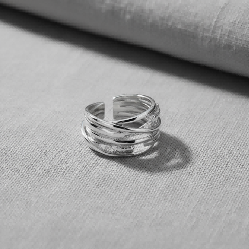 The Entwined Paths Ring | Adjustable Stacking Ring for Women | Sterling Silver