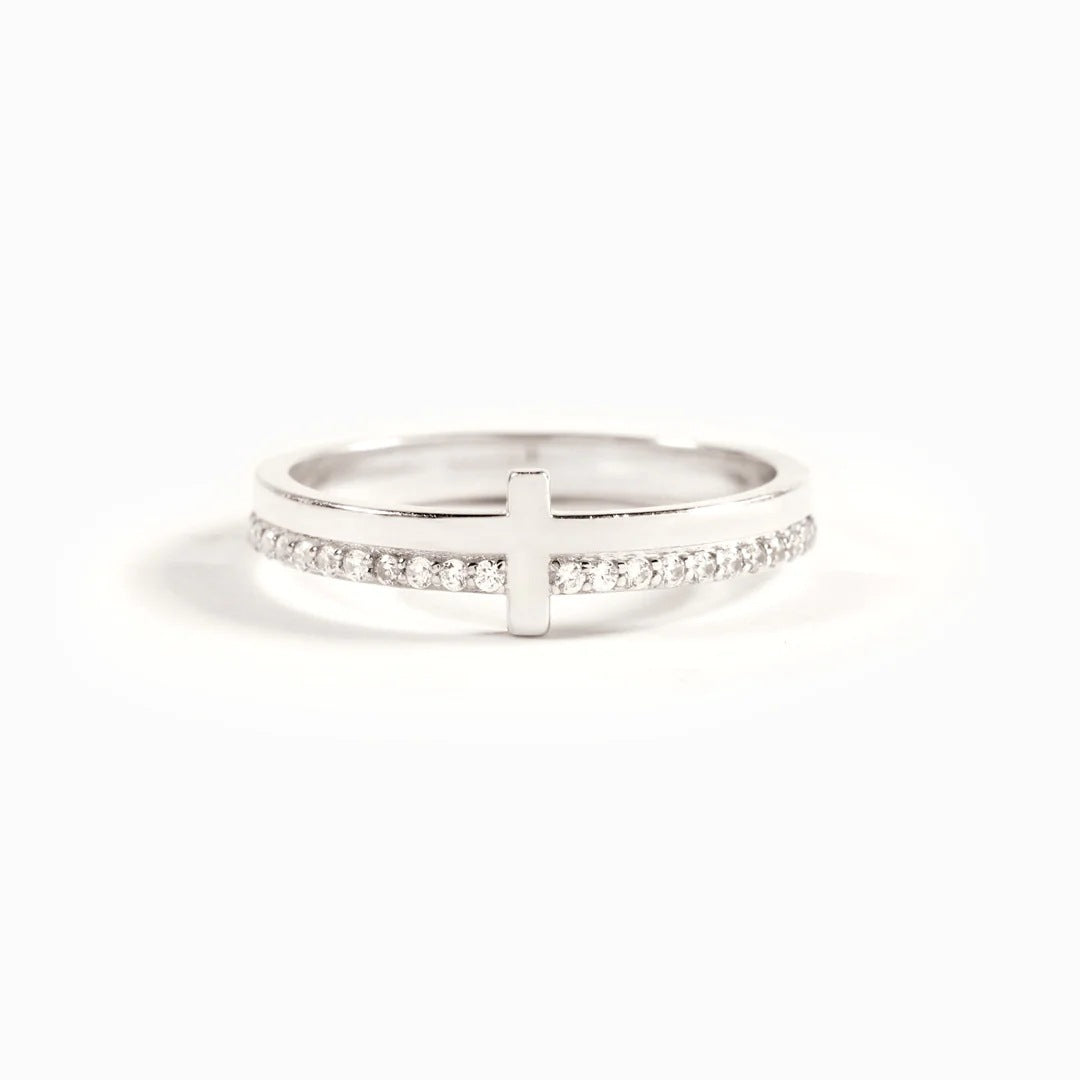 Personalized Minimalist Cross Ring for Women
