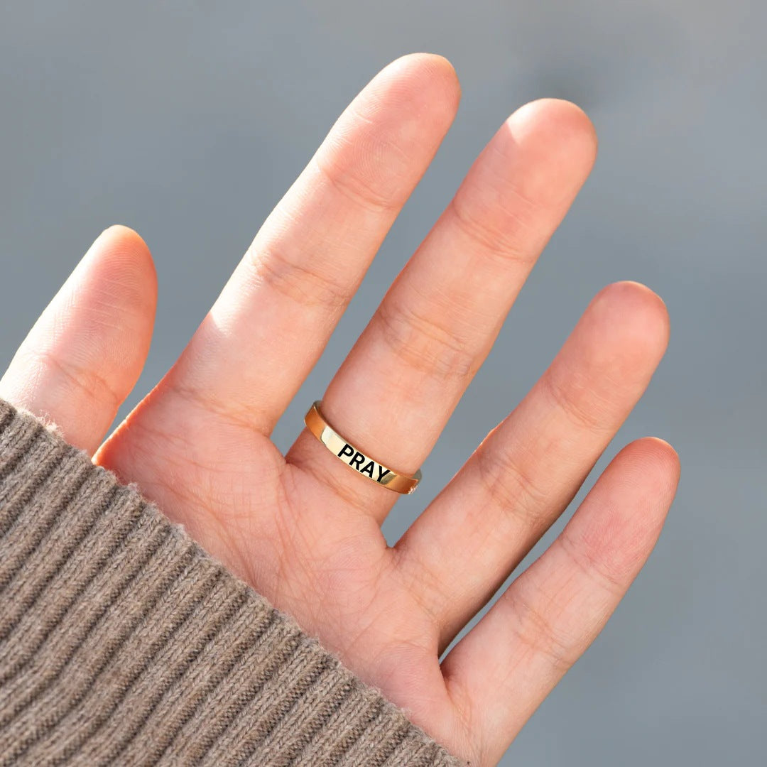 Personalized Minimalist Cross Ring for Women