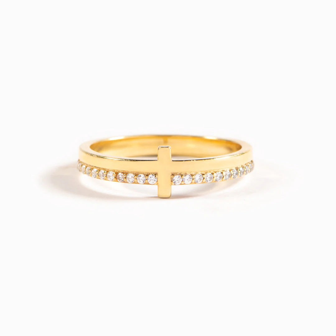Personalized Minimalist Cross Ring for Women
