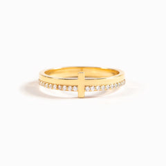 Personalized Minimalist Cross Ring for Women