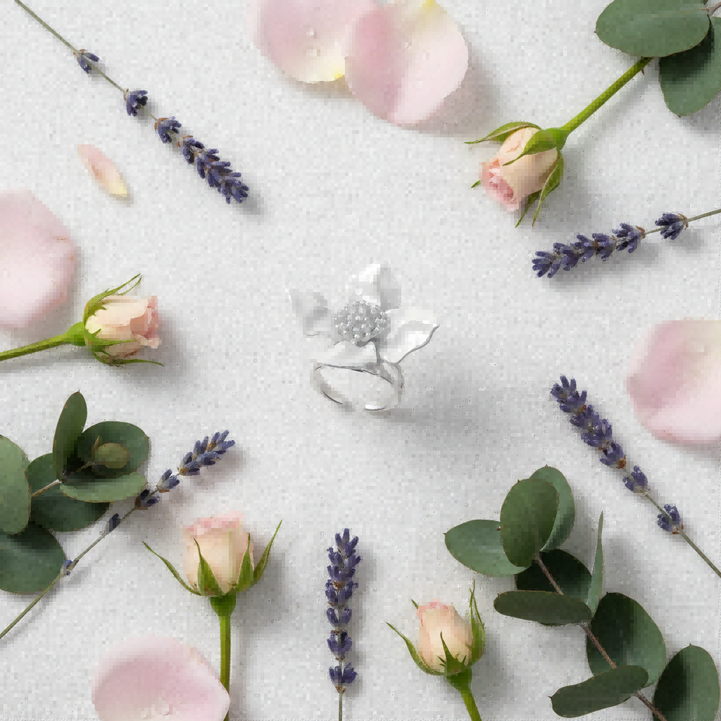 Floral Spinner Ring | Fidget Ring for Anxiety Relief | Sterling Silver Adjustable