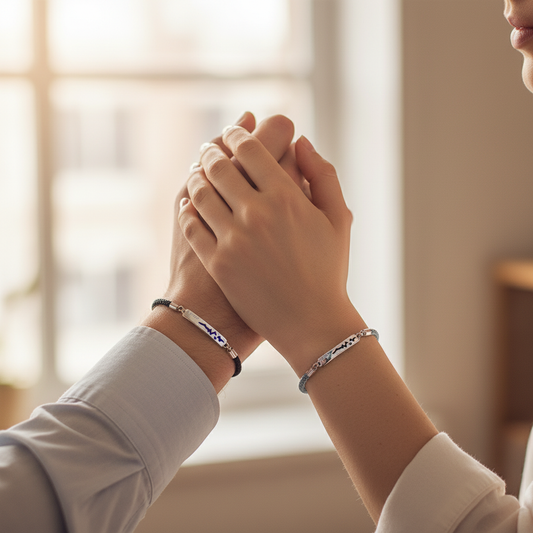 Heartbeat Couple Bracelets Romantic Couple Scene