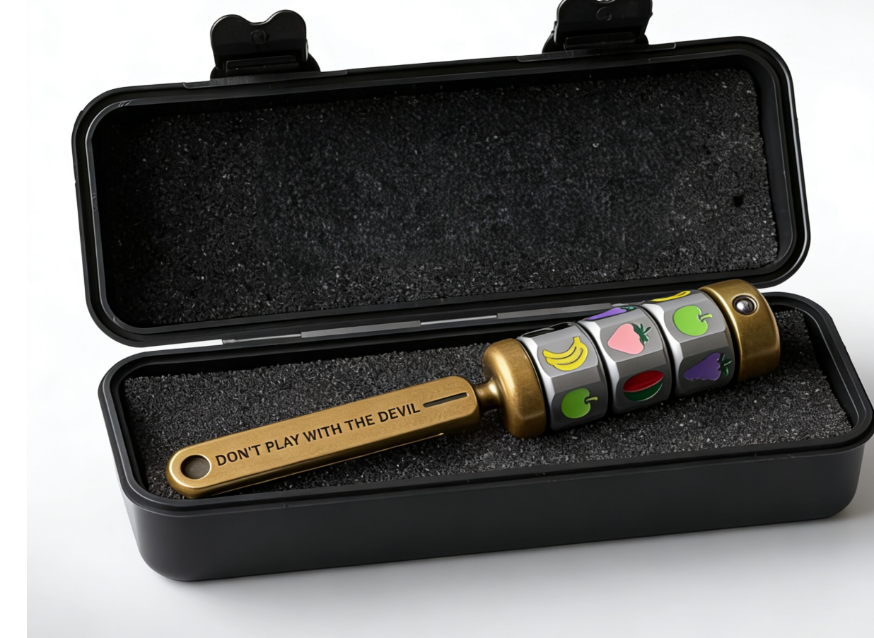Fruit Slot Machine Fidget Spinner | Magnetic EDC Clicker Desk Toy | Vintage Brass