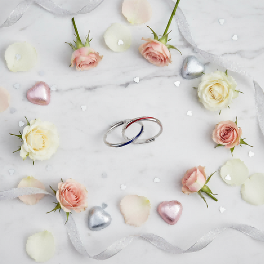 Mobius Couple Ring | Temperature Color-Changing | Silver Adjustable | Valentine Gift