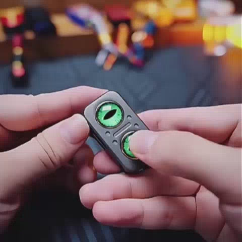 Owl Telegraph Fidget Spinner | 2-in-1 Seesaw Button EDC Toy | Magnetic Stress Relief Gift