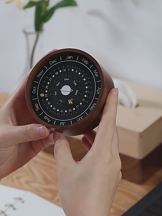 Planet-Shaped Wood Calendar
