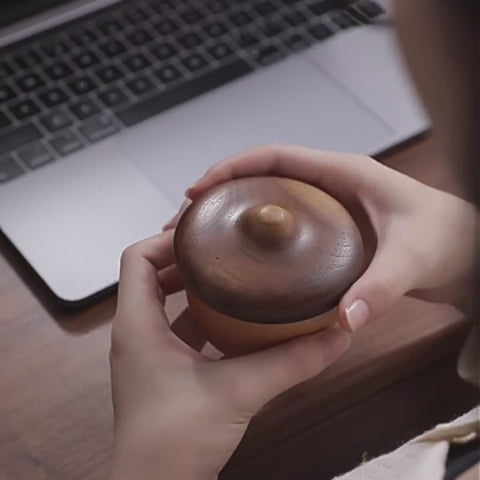 Acorn Solid Wood Music Box | Black Walnut & Beech | Wind-Up Mechanical | Engravable Gift for Her