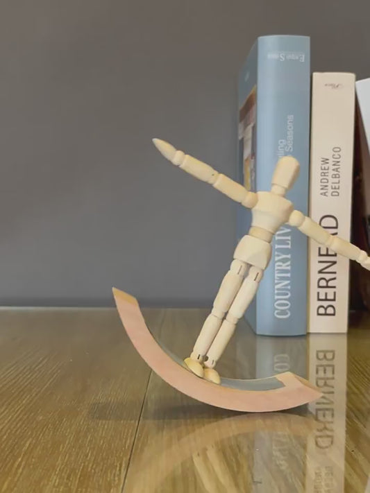Rocking Man | Magnetic Wooden Mannequin Desk Ornament | Articulated Stress Relief Gift