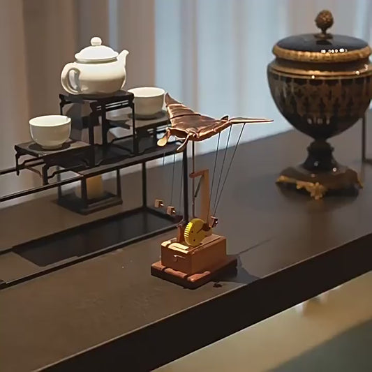 Animated Wooden Manta Ray | USB Rechargeable Desktop Sculpture | Handcrafted Marine Art