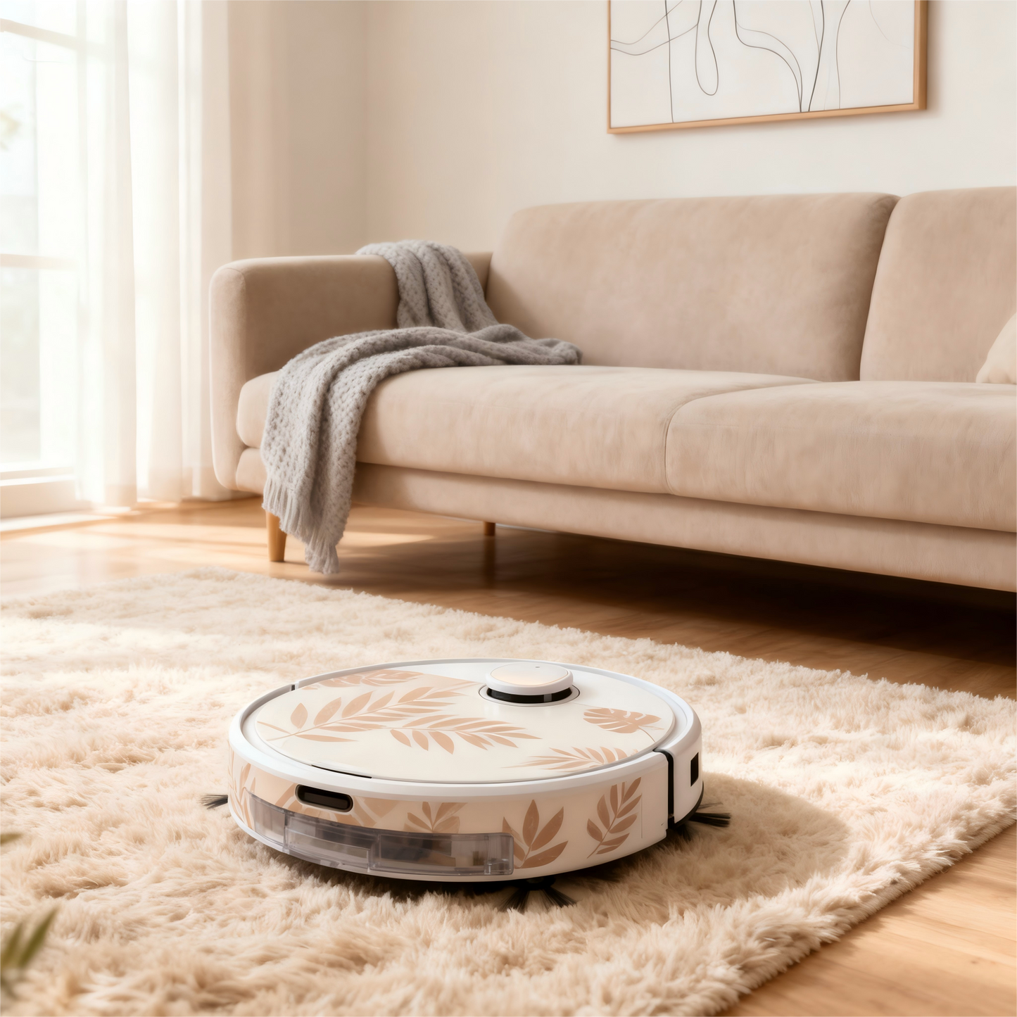 Autocollant artistique personnalisé pour votre aspirateur robot | Compatible avec Roborock, Dreame et Ecovacs | Autocollant vinyle personnalisé