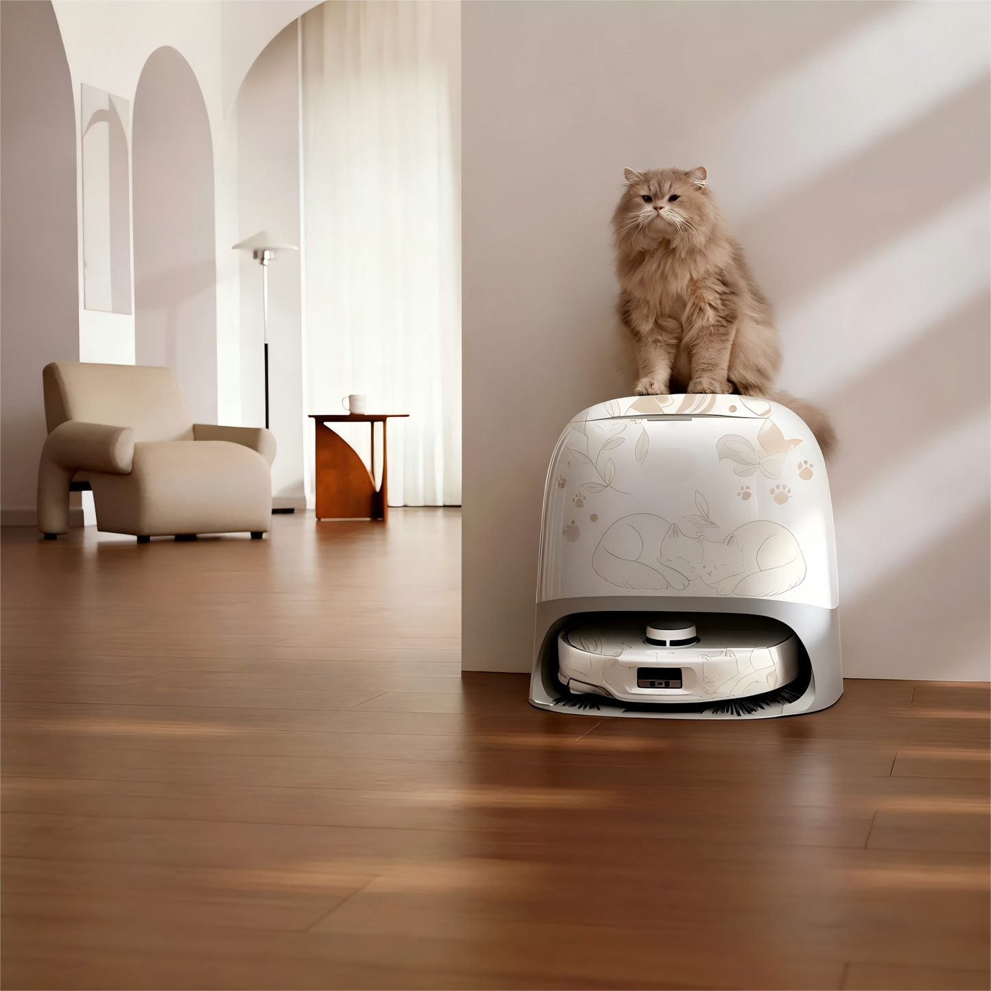 Autocollant artistique personnalisé pour votre aspirateur robot | Compatible avec Roborock, Dreame et Ecovacs | Autocollant vinyle personnalisé