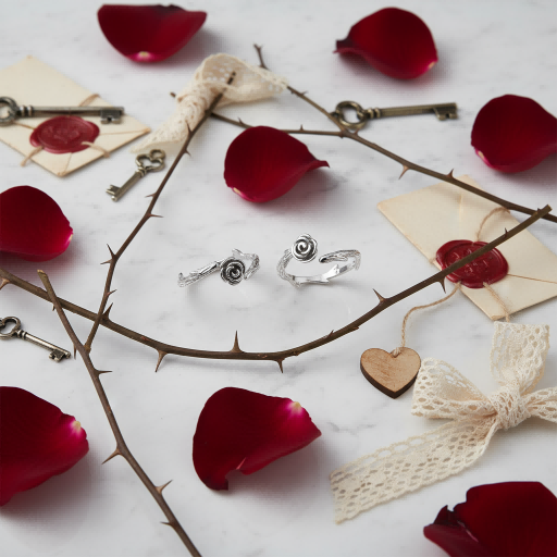 Thorn Rose Ring | Silver Vintage Design | Protection & Growth Symbol | Valentine Gift