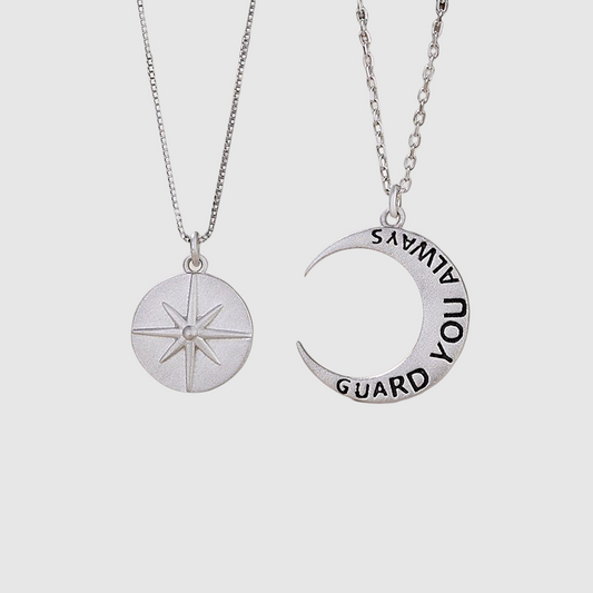 Star and Moon Guardian Creative Couple Necklace Valentine's Day Birthday Gift