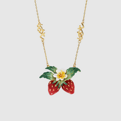 Sweet Strawberry Necklace Hand-painted Enamel Glaze New Mori Minority Clavicle Chain