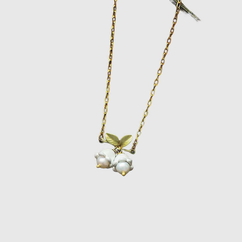 Lily of the  Valley Pearl Necklace for Girlfriend