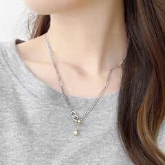 Chain Balance Ball Match Necklace Retro Trend Versatile Simple Clavicle Chain
