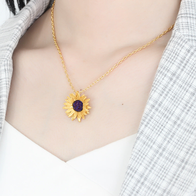 Women's Sunflower Necklace Clavicle Chain