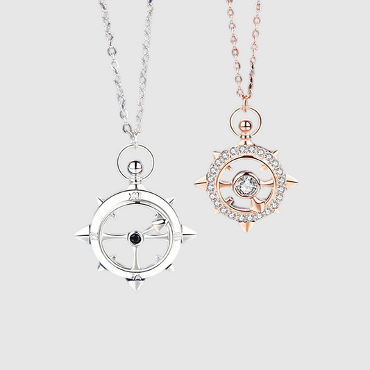 Couple Necklace Fashion Simple Clock Shape  Anniversary Gift for Girlfriend