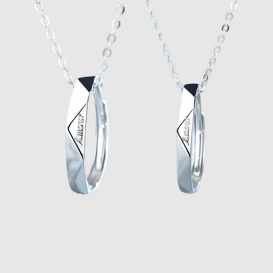 French Amour Couple Ring Necklace A Simple Unisex Ring Necklace