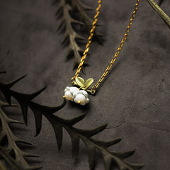 Lily of the  Valley Pearl Necklace for Girlfriend
