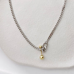 Chain Balance Ball Match Necklace Retro Trend Versatile Simple Clavicle Chain