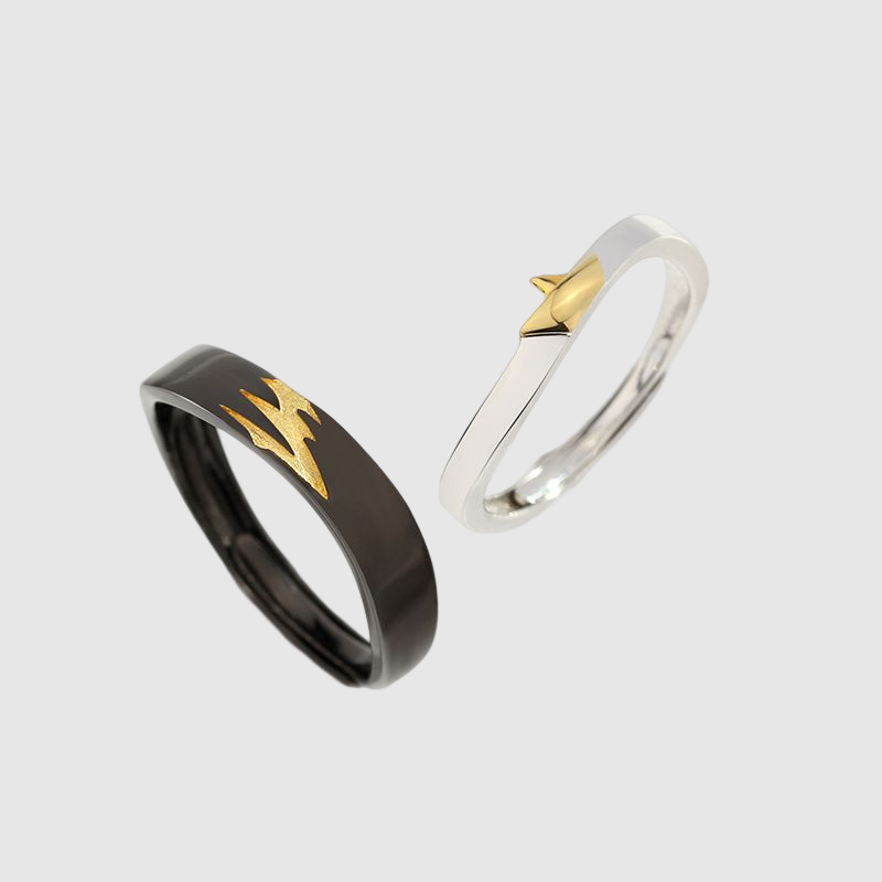 Light and  Shadow Simple Style Couple Rings
