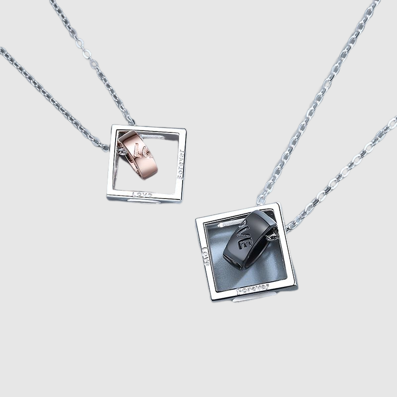 "Love" Letter Stitching Creative Couple Necklace Simple Design Valentine's Day Gift for Girlfriend