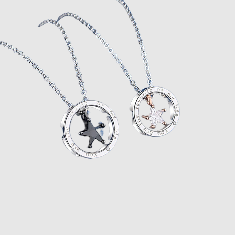Star Wish Couple Necklace Collarbone Chain Valentine's Day Gift for Girlfriend