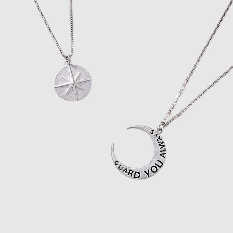 Star and Moon Guardian Creative Couple Necklace Valentine's Day Birthday Gift
