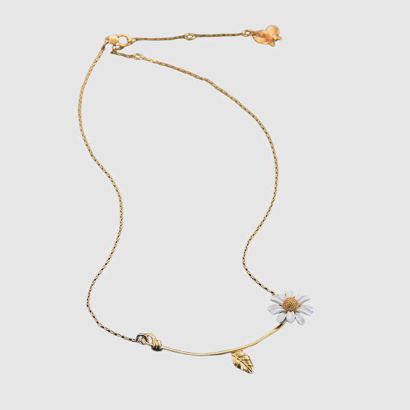 Daisy Leaf Gold Plated Fashion Necklace