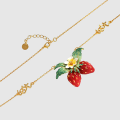 Sweet Strawberry Necklace Hand-painted Enamel Glaze New Mori Minority Clavicle Chain