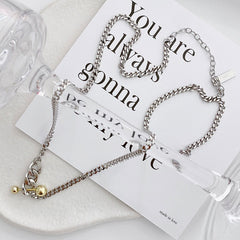 Chain Balance Ball Match Necklace Retro Trend Versatile Simple Clavicle Chain
