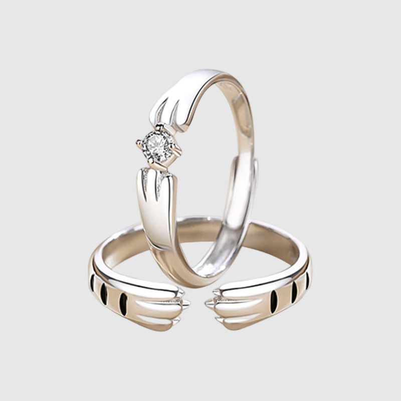 Cat Paw Couple Rings Light Luxury  Design