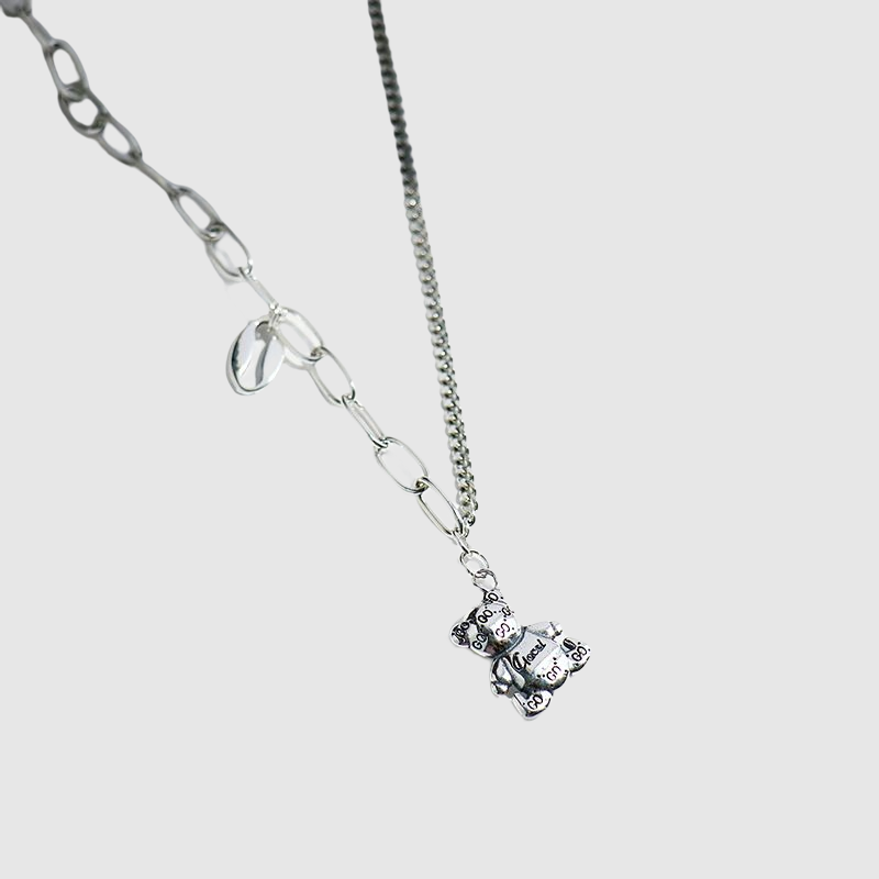 Bear Necklace hip hop Collarbone Chain for Girlfriend