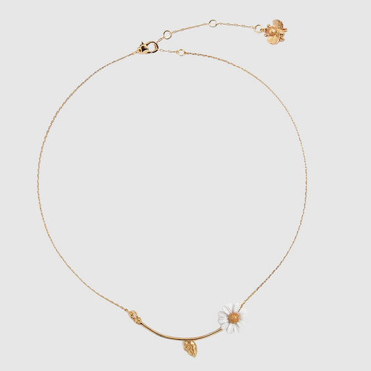 Daisy Leaf Gold Plated Fashion Necklace