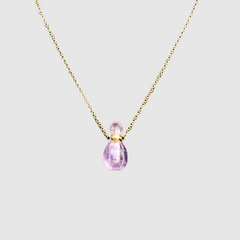 Amethyst Perfume Bottle Openable Ladies Necklace