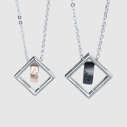 "Love" Letter Stitching Creative Couple Necklace Simple Design Valentine's Day Gift for Girlfriend