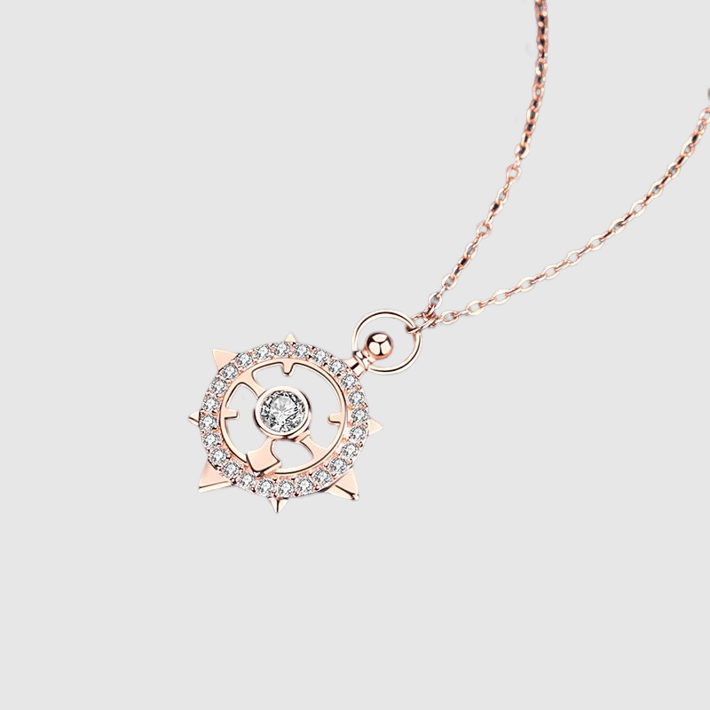 Couple Necklace Fashion Simple Clock Shape  Anniversary Gift for Girlfriend