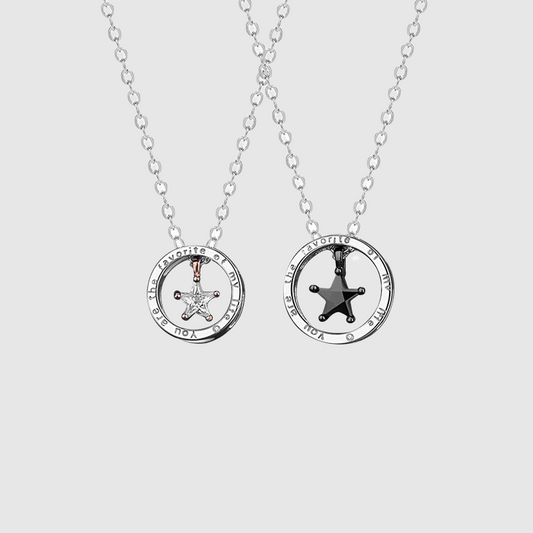 Star Wish Couple Necklace Collarbone Chain Valentine's Day Gift for Girlfriend