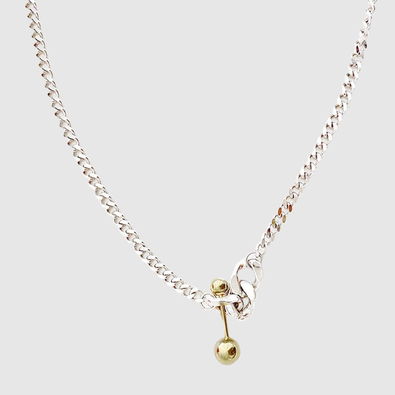 Chain Balance Ball Match Necklace Retro Trend Versatile Simple Clavicle Chain