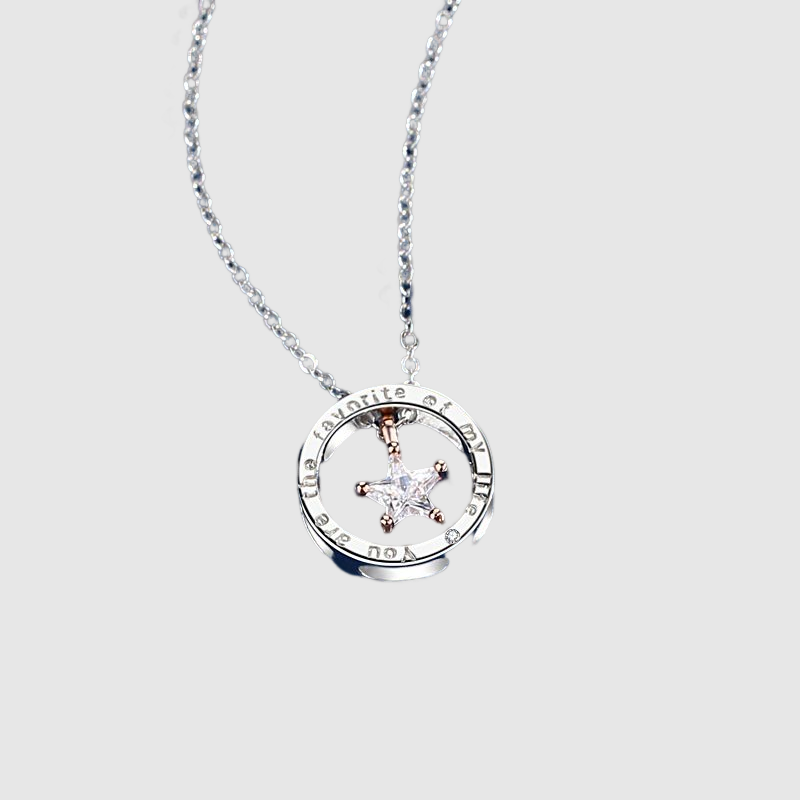 Star Wish Couple Necklace Collarbone Chain Valentine's Day Gift for Girlfriend