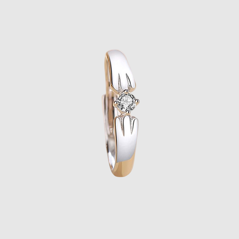 Cat Paw Couple Rings Light Luxury  Design